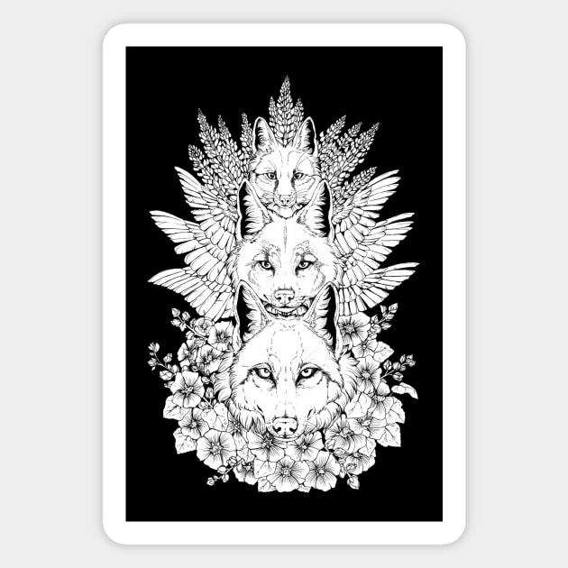 Heraldry Canidae - Black and White Magnet by Plaguedog